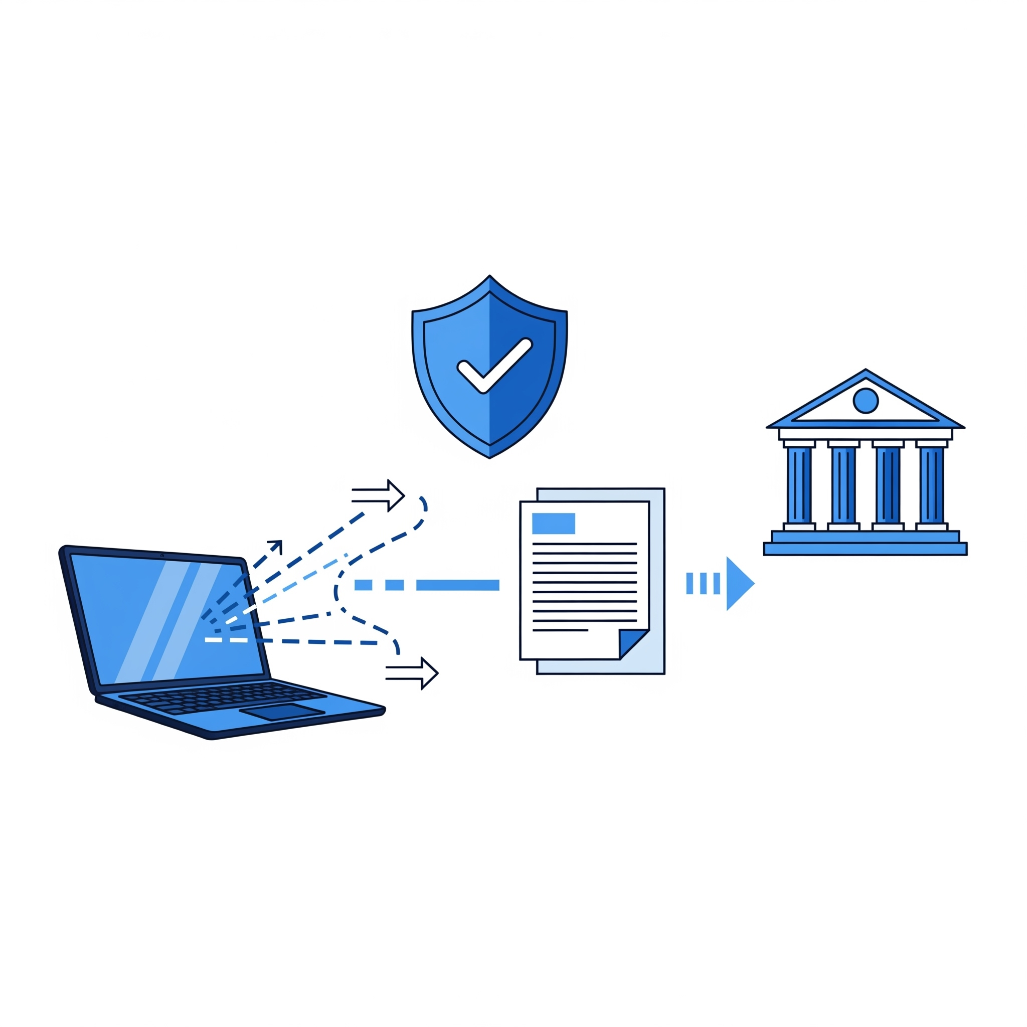 Graphic illustrating digital document transfer